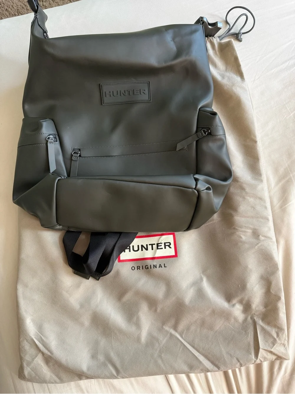 Hunter Olive Green Minimalist Men's Backpack - Hunter